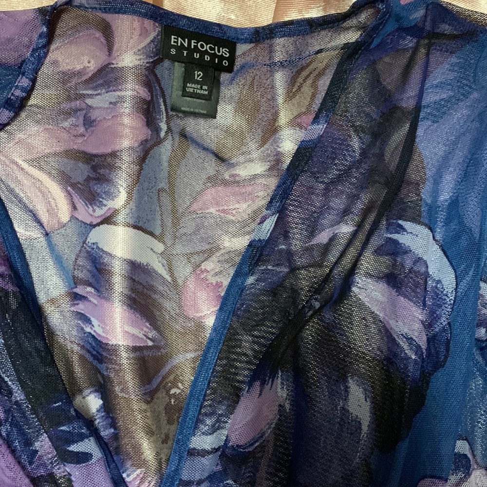 Blue floral longsleeve dress - Picture 4 of 5